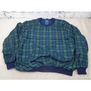 VTG Sunderland Of Scotland Men's Tartan Plaid Pullover Windbreaker Sz Large
